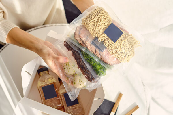 Comida en bolsas al vacío